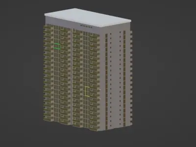 21 story Highrise building  Free 3D model