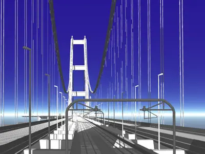 Strait of Messina bridge 3D model