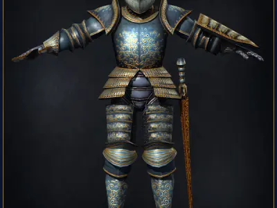 Heavy Armored Knight Light Version Low-poly 3D model