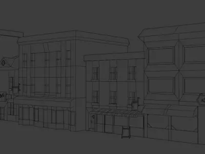 Low poly building pack Low-poly 3D model