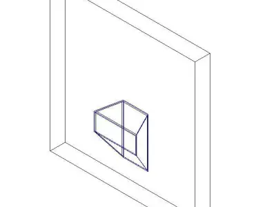 Parametric Splayed Opening Low-poly 3D model