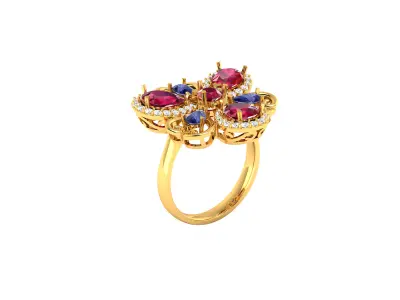 Women Ring  Render 3dm STL OBJ FBX Details 3D print model 197