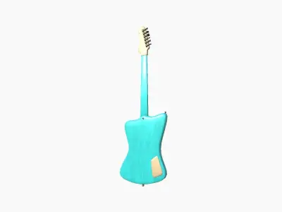 Electric Guitar G04 Light Blue - Music Instrument Design Low-poly 3D model