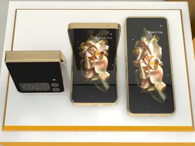 3D Samsung w23 flip Golden Edition 3D model