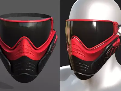Mask protection scifi military futuristic technology  Low-poly 3D model