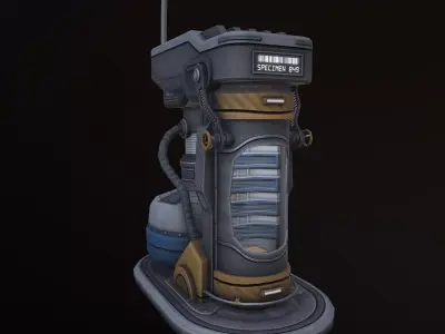 CryoTube device with light Low-poly 3D model