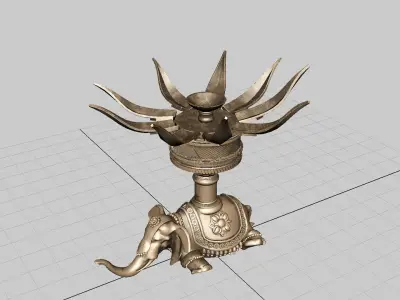 oil lamp elephant 3D model