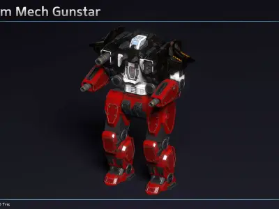 Medium Mech Gunstar Low-poly 3D model