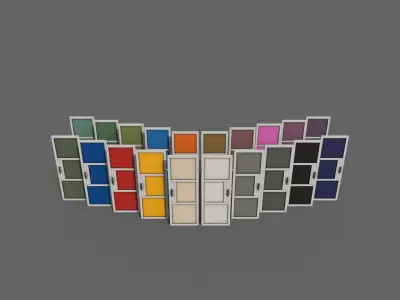 PBR Metal Door A1 Low-poly 3D model