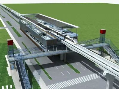 Light Rail Station 4 3D model