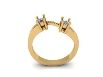simple ring for 2 daimond 3D print model