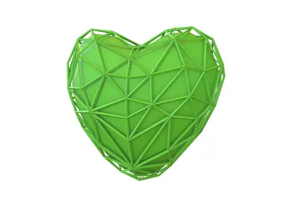 Stylish Heart V4 006 Low-poly 3D model