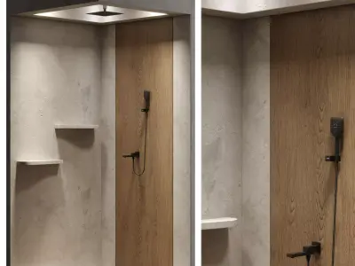 Corner Shower Cabins 05 Low-poly 3D model