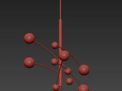 Luminaire chandelier with balls hanging from it 3D model