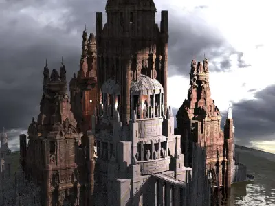 Fantasy Art Deco New York Kit bash 2 3D model