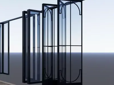 Interior folding shutter door -A4 3D model