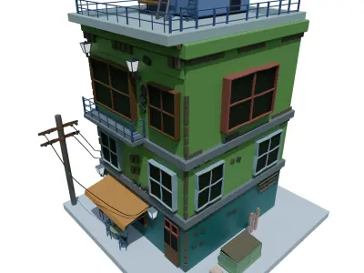 STYLIZED HOUSE Free low-poly 3D model