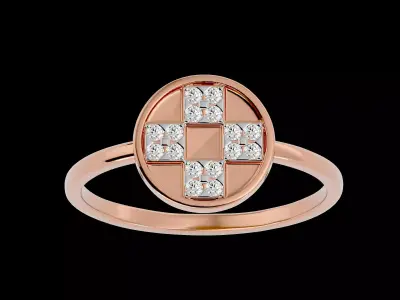 Light Minimalist Diamond Ring Earrings Pendant Set 3D print model