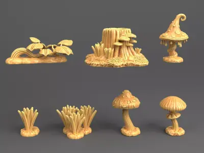 Enchanted Forest 3D Model Set 3D print model
