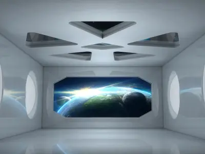 Sci Fi Room Low-poly 3D model 14