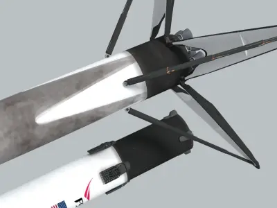 SpaceX Falcon 9 Rocket - Used and Unused 3D model