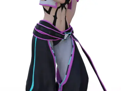 Juri Han the Fierce Taekwondo Fighter of Street Fighter 3D print model