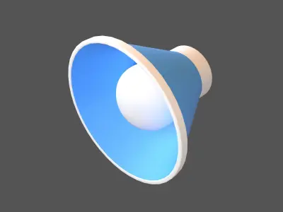 Sound Speaker Icon v1 004 Low-poly 3D model