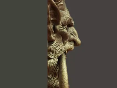 Krampus Door Knocker STL  High Detail 3D Model for Home Decor 3D print model