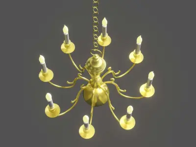 Chandelier GOLD 3D model purchase
