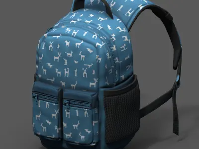 Backpack Camping Generic color 3d model human  Low-poly 3D model