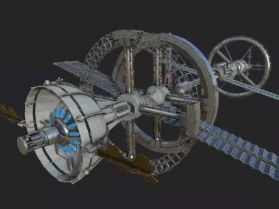 Space Station PBR-Gameready Low-poly 3D model