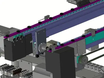 Double Speed Chain Pallet Conveyor Assembly Line 3D model