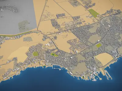 Hurghada Low-poly 3D model