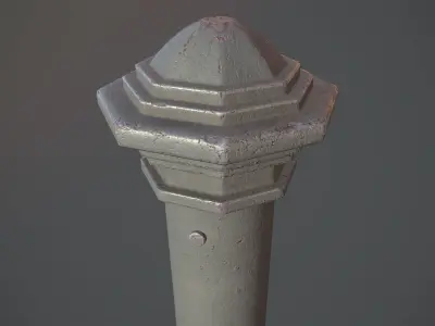 Barrier Bollard pack 3 Gray v3 Low-poly 3D model
