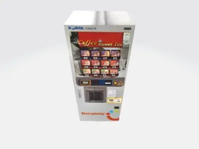 Korail Tea Vending Machine Low-poly 3D model