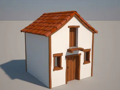 Cartoon Medieval House 03 3D model