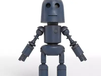 Old and withered robot Low-poly 3D model