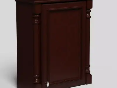 Toilet Bathroom Storage Wall Cabinet Low-poly 3D model