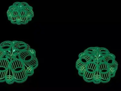 Pendant Set 1 three earrings 3D print model