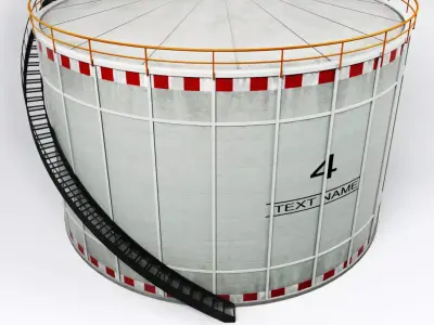 Oil tank gas industrial cylinder Low-poly 3D model