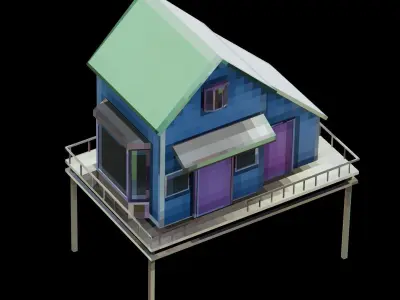 Low Poly Buildings and Houses Pack Low-poly 3D model