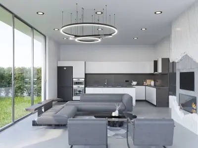 Tiny House with Pool 3D model