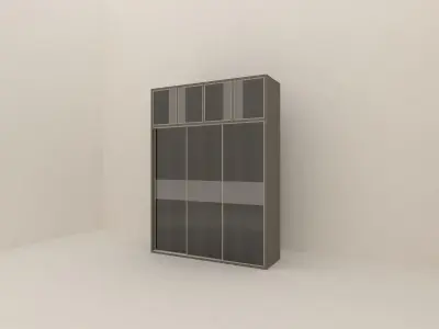 Wardorbe 2 wardrobe with glass doors Free 3D model