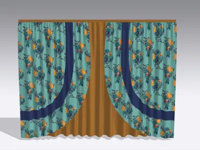 Curtain Low-poly 3D model 106