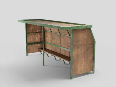 Bus Stop Low-poly 3D model