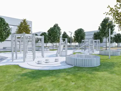 Children Playground  Low-poly 3D model