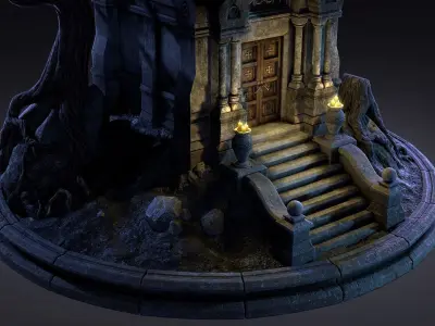 Old Crypt Low-poly 3D model