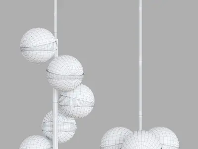 KAIRA modern glass ball pendant light 3D model