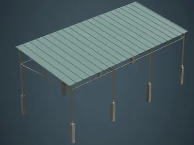 Warehouse Structure 1A Low-poly 3D model