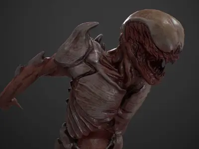 Mutant 2 Humanoid Monster Low-poly 3D model